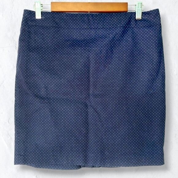 Cynthia Rowley Navy Blue Polka Dot Pencil Skirt Sz 8 - Picture 1 of 8